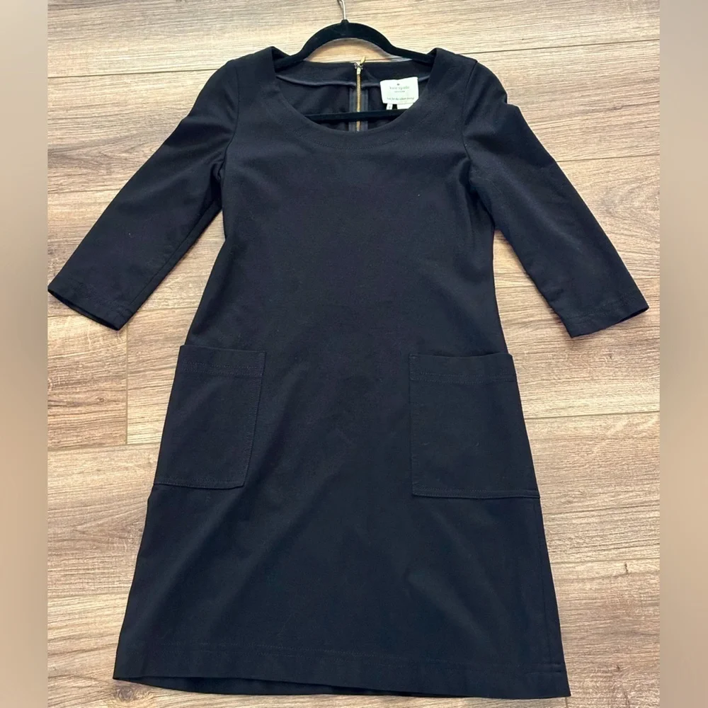 Kate Spade Black Pointe Sheath Pockets Dress Size 2
